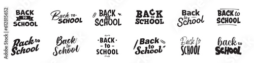 Back to school banner set. Typography poster set.