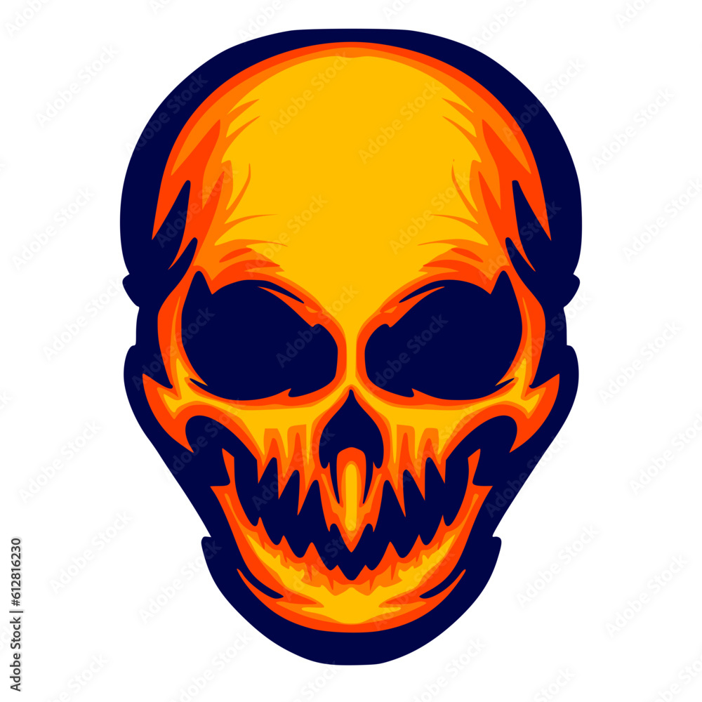 Mascot logo skull head illustration art Mascot logo skull head illustration art