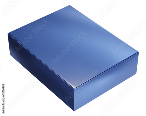 3d illustration of a luxury blue shiny closed box isolated.