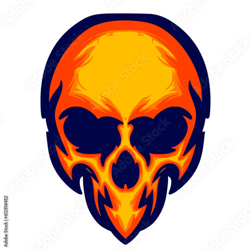 Skull head illustration art mascot logo darkness