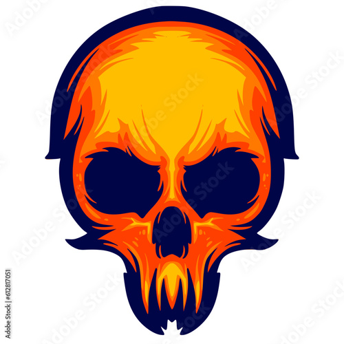 Skull head illustration art mascot logo darkness