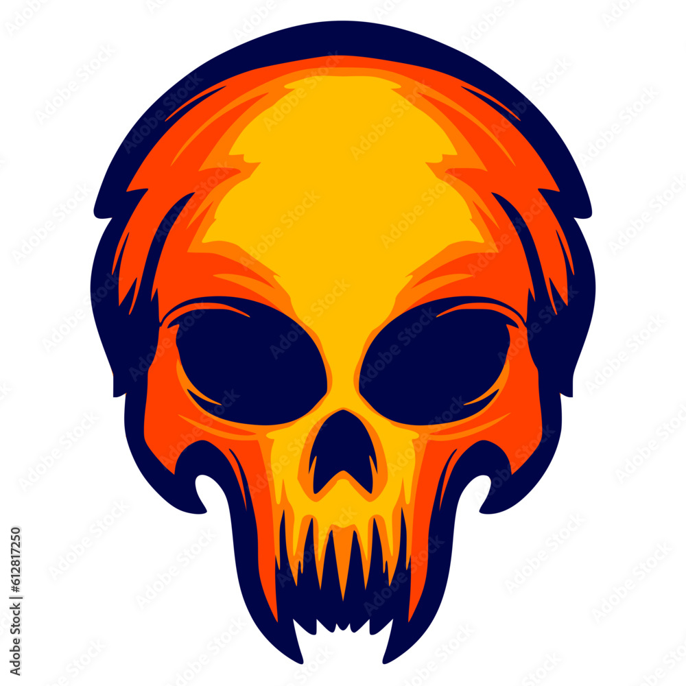 Skull head illustration art mascot logo darkness Skull head illustration art mascot logo darkness