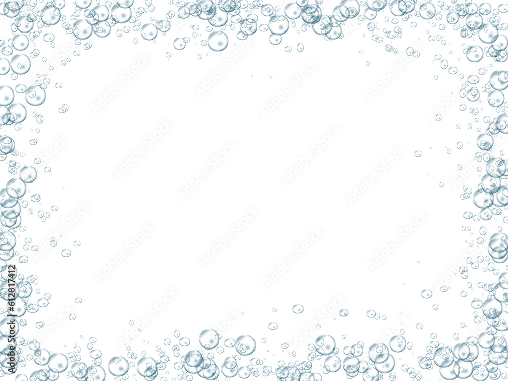 Underwater Sparkling Air Bubbles Frame Border Underwater Sparkling Air Bubbles Frame Border