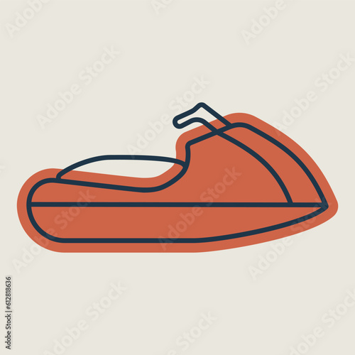 Fast water scooter and boat, luxury boat icon