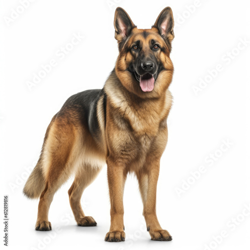 german sheperd isolated on a white background  ai generative