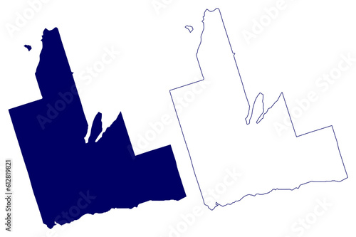 Regional Municipality of Durham (Canada, Ontario Province, North America) map vector illustration, scribble sketch Durham map