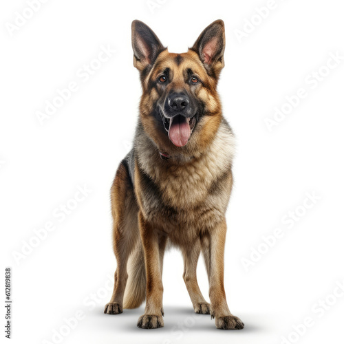 german sheperd isolated on a white background, ai generative © mariof
