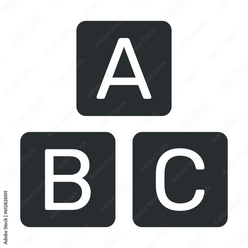 ABC learning blocks flat icon for apps and websites
English alphabet.Vector illustration