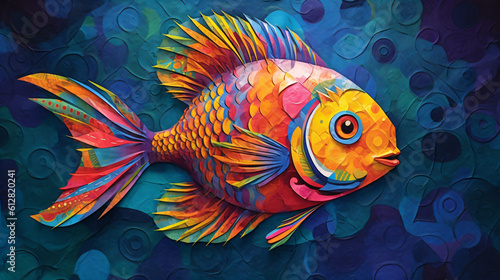 Fish with a blue background