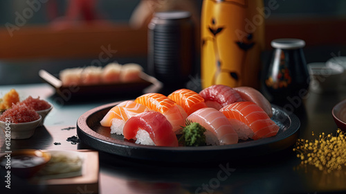 Japanese cuisine sushi and sashimi