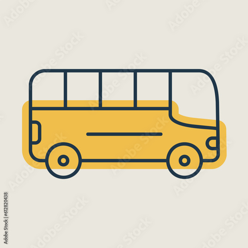 City bus flat vector isolated icon