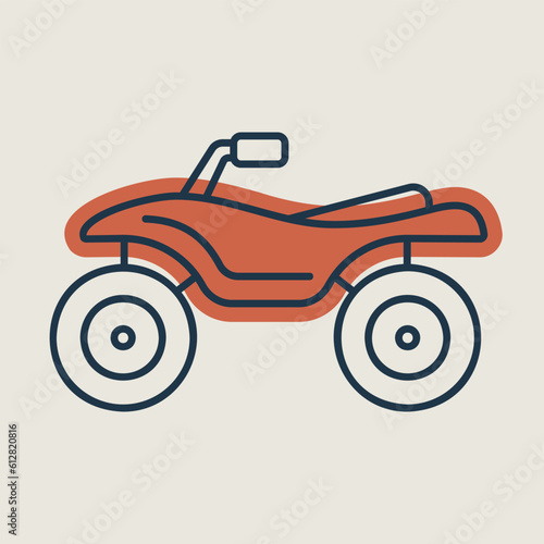 ATV rider, Quad bike flat vector isolated icon
