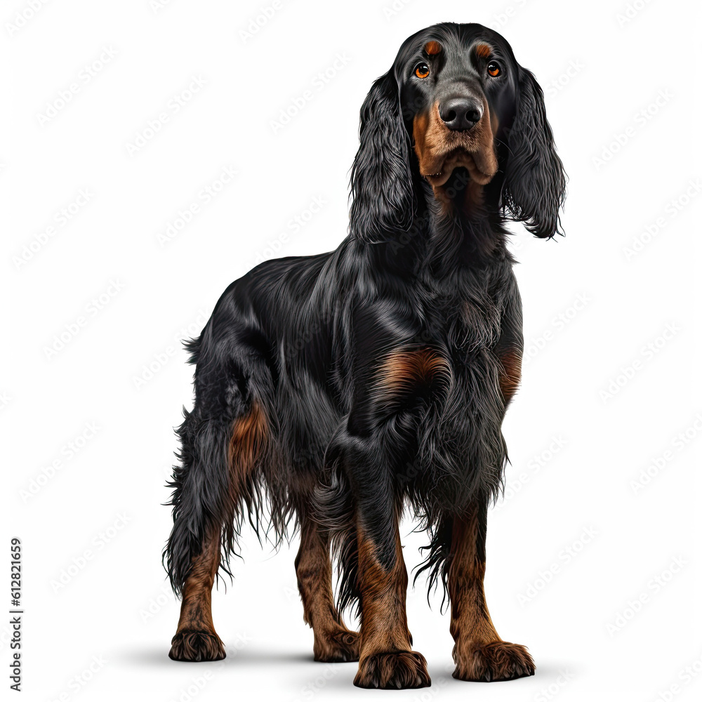gordon setter isolated on a white background, ai generative gordon setter isolated on a white background, ai generative