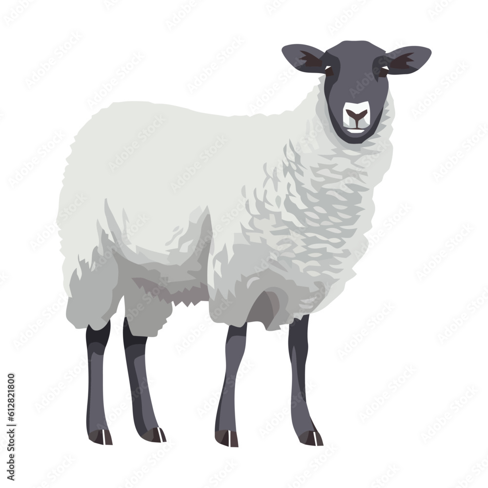 standing lamb farm animal standing lamb farm animal