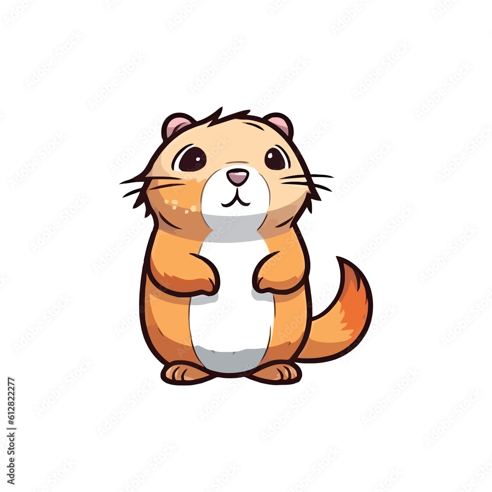Curious Gopher: Engaging 2D Illustration Featuring a Charming Inquisitive Pose Curious Gopher: Engaging 2D Illustration Featuring a Charming Inquisitive Pose