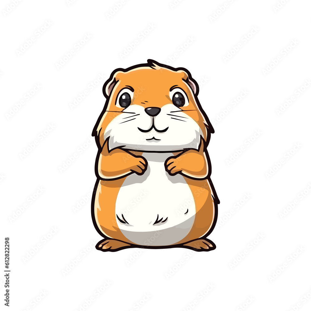 Curious Gopher: Engaging 2D Illustration Featuring a Charming Inquisitive Pose