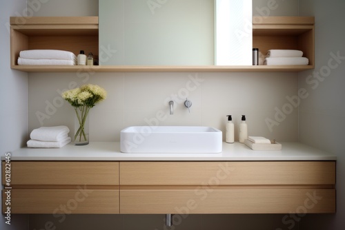 modern bathroom  minimal style  contemporary design  generative AI