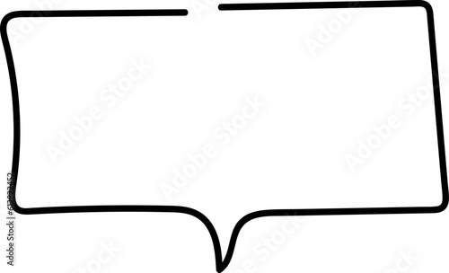 speech bubble line frame, comic label, balloon chat, think