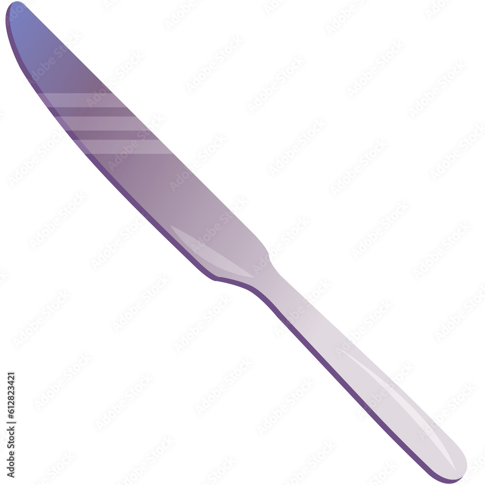 Kitchen knife for butter. Silverware utensil for eating. Kitchenware, kitchen utensil. Cartoon vector icon for food apps and websites Kitchen knife for butter. Silverware utensil for eating. Kitchenware, kitchen utensil. Cartoon vector icon for food apps and websites