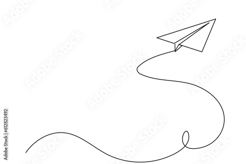 continuous line paper airplane
