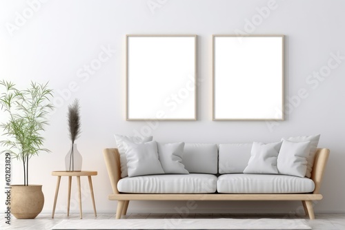 Inspiring Interior Mockups with Empty Frames, generative AI © Artificial Soul