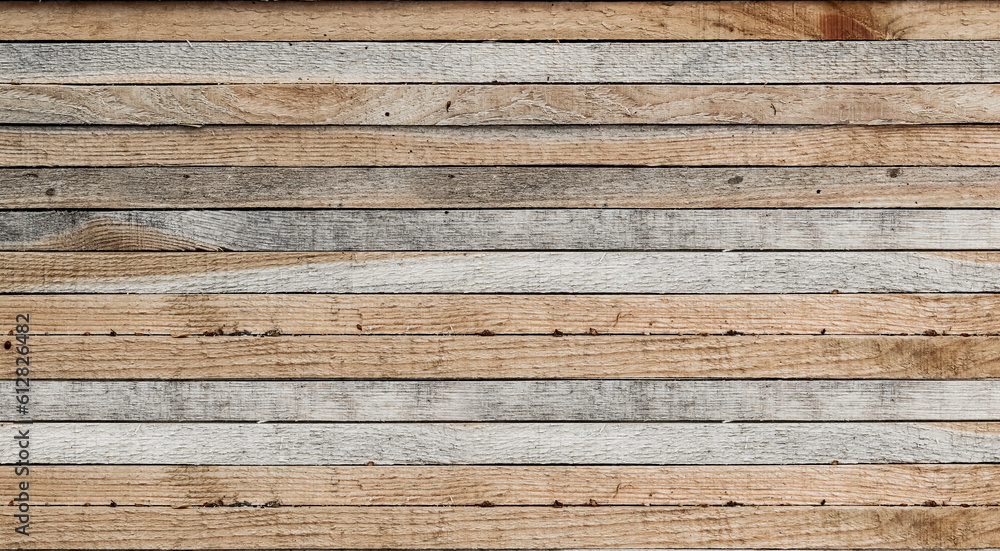 Naklejka premium A layer of untreated wooden bars