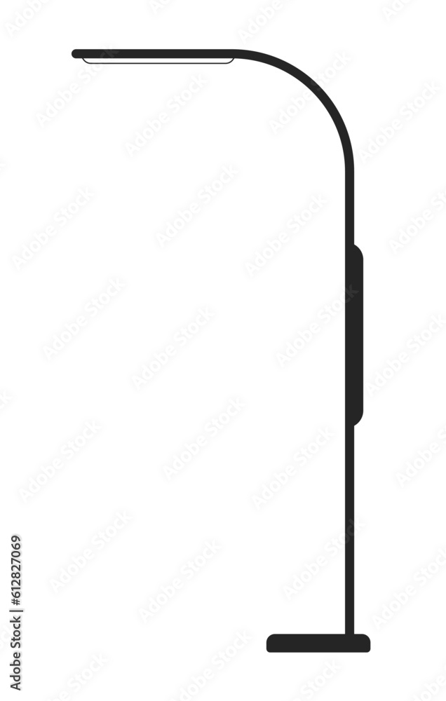 Lighting street lamp flat monochrome isolated vector object. Urban electric lamp post. Streetlight. Editable black and white line art drawing. Simple outline spot illustration for web graphic design Lighting street lamp flat monochrome isolated vector object. Urban electric lamp post. Streetlight. Editable black and white line art drawing. Simple outline spot illustration for web graphic design