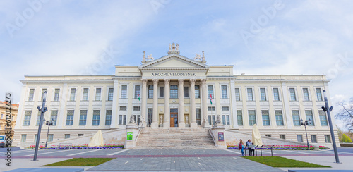 The M  ra Ferenc Museum stands proud  a grand architectural column with its majestic classical architecture towering over the city of Szeged.  