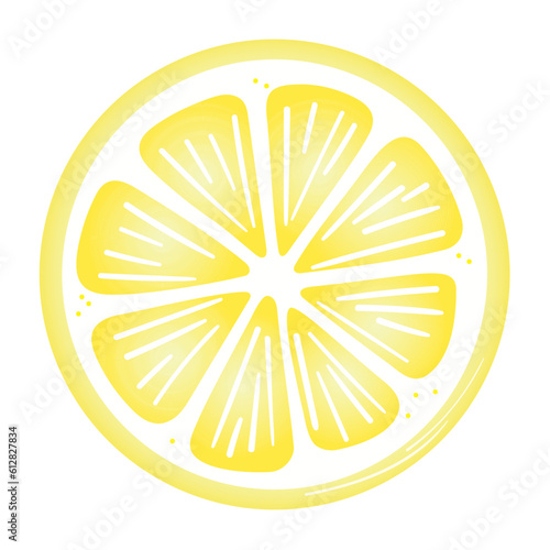 Gradient lemon slice clip art, vector illustration