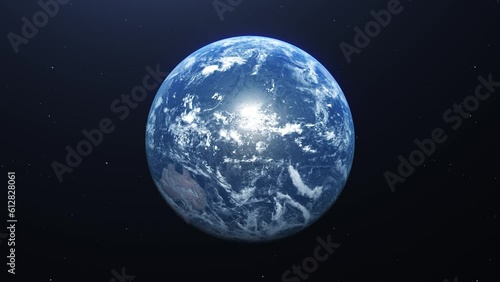Planet earth from space. Clip contains space, planet, galaxy, stars, Planet earth rotating animation.