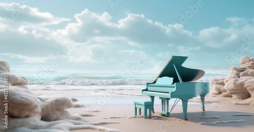 Piano outside shot at beach