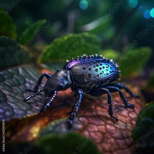 Black beetle. Generative AI. © DALU11
