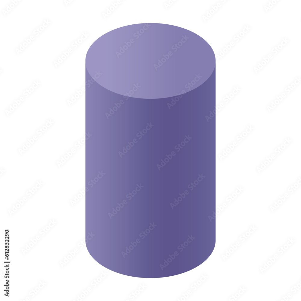 Violet cylinder with shadow on a white background, vector. Violet cylinder with shadow on a white background, vector.