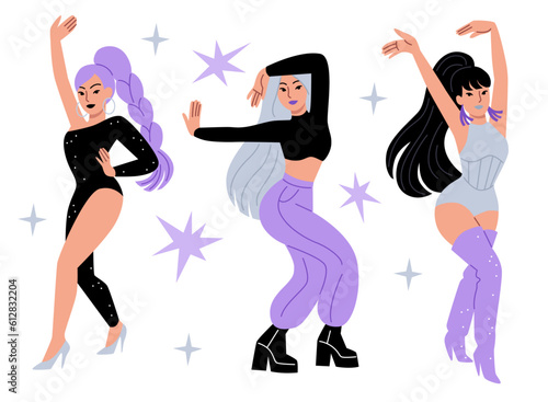 illustration of woman dancing vogue
