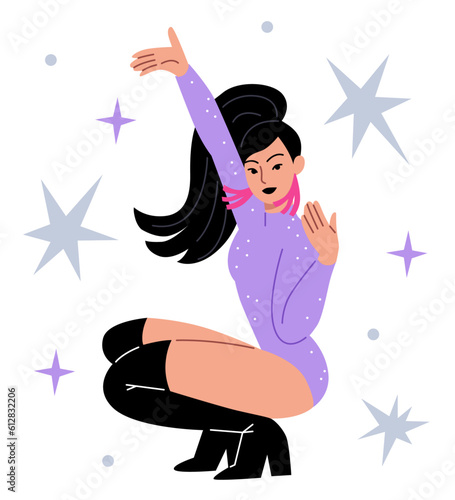 illustration of woman dancing vogue