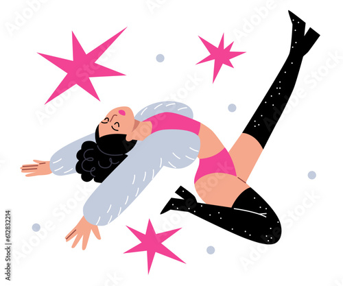 illustration of woman dancing vogue