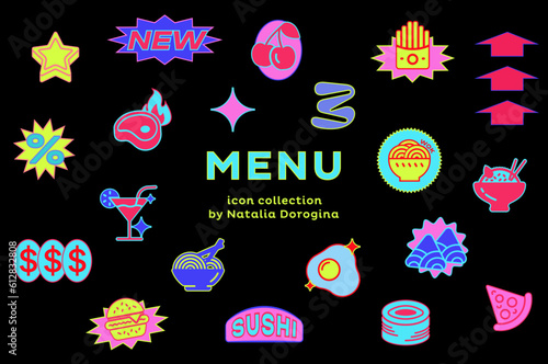 set of food menu icons