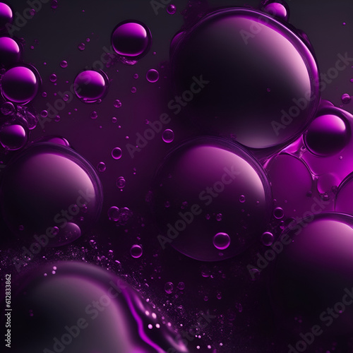 abstract background with bubbles - Dark Purple and Black Bubbles Background - Generative AI