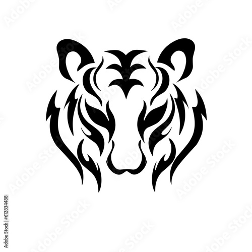 Illustration vector graphic of tribal art abstrack face Tiger