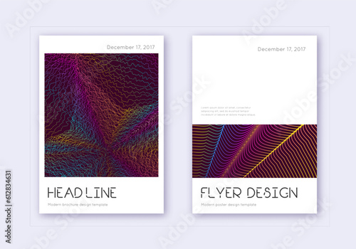 Minimal cover design template set. Rainbow abstrac
