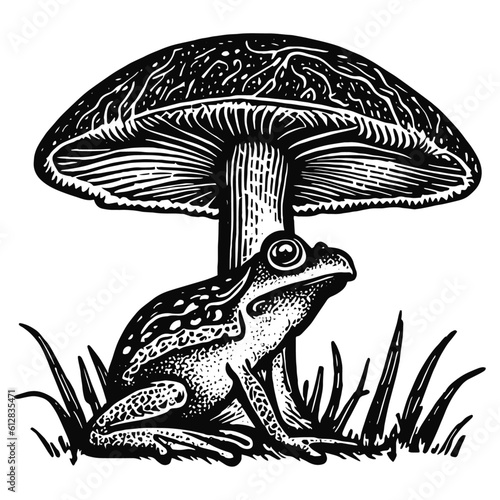 frog and the mushroom sketch
