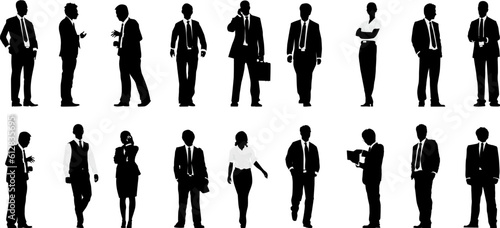 silhouettes of people business