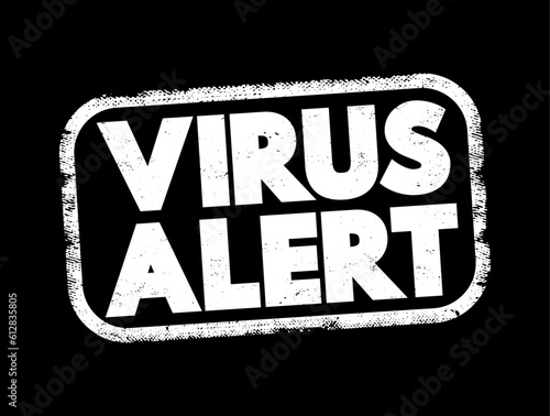 Virus Alert text stamp, concept background