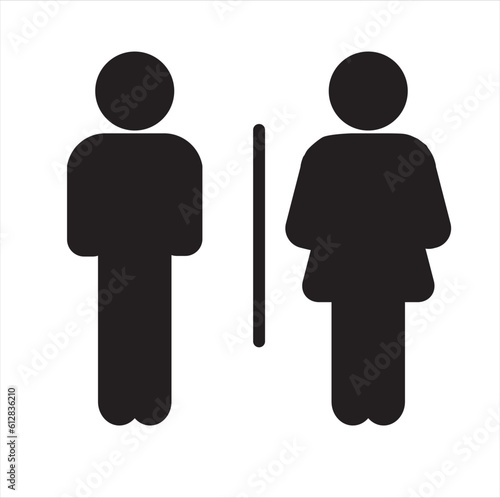 Icon toillet sign vector, illuatration for man and woman room.