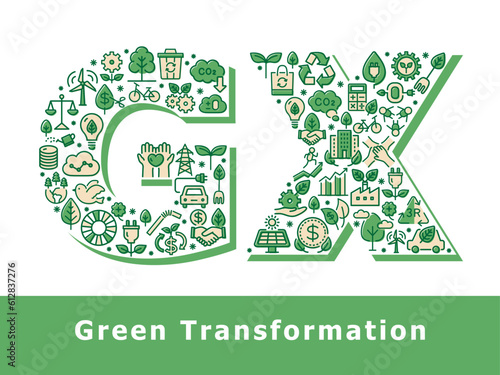 GX(Green Transformation)　デザイン文字
