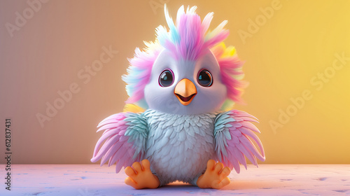 3d bird cartoon. 3d creatures