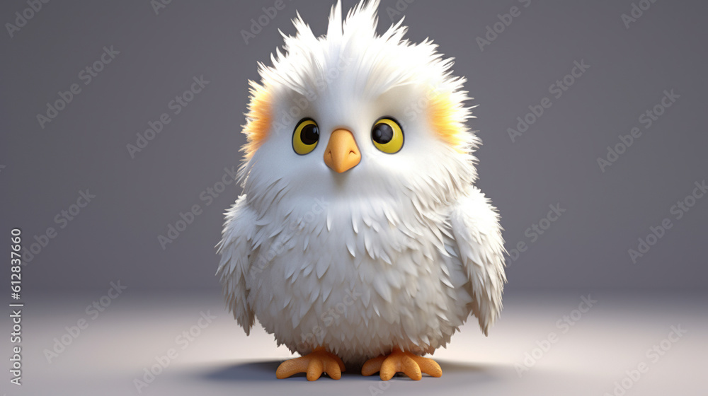 Fototapeta premium 3d bird cartoon. 3d creatures