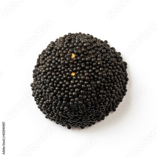 Black mustard seeds isolated on white background. Generative AI