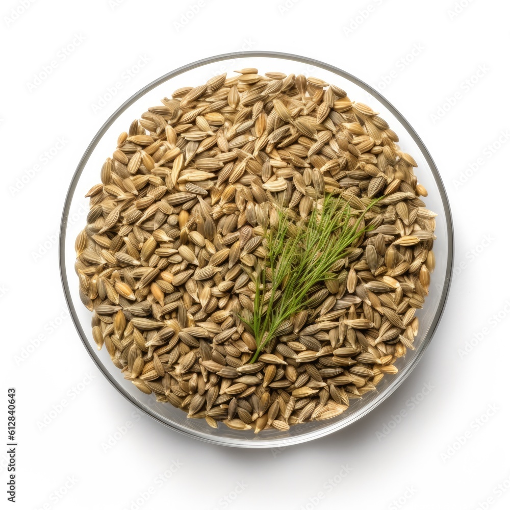 Dill seeds isolated on white background. Generative AI Dill seeds isolated on white background. Generative AI