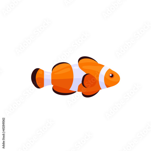 Colorful Clownfish Icon Isolated Sign Flat Style Vector Illustration Symbol on White Background